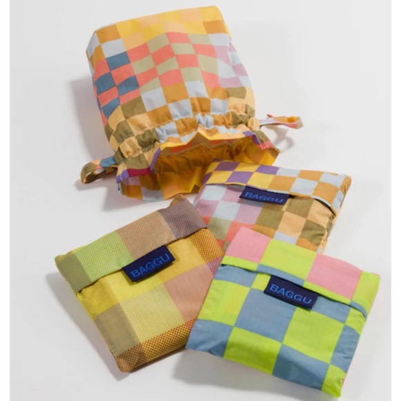 BAGGU Handbags - BAGGU SET OF 3- CHECKS-ON-CHECKS